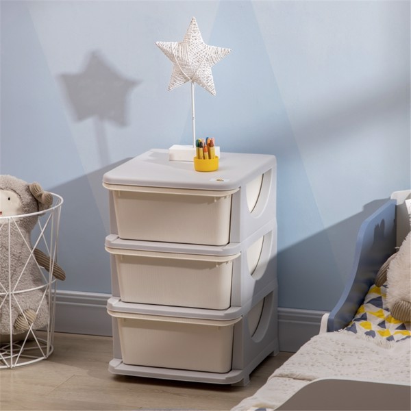 Kids Storage Unit Dresser-Cream White (Swiship-Ship)（Prohibited by WalMart）