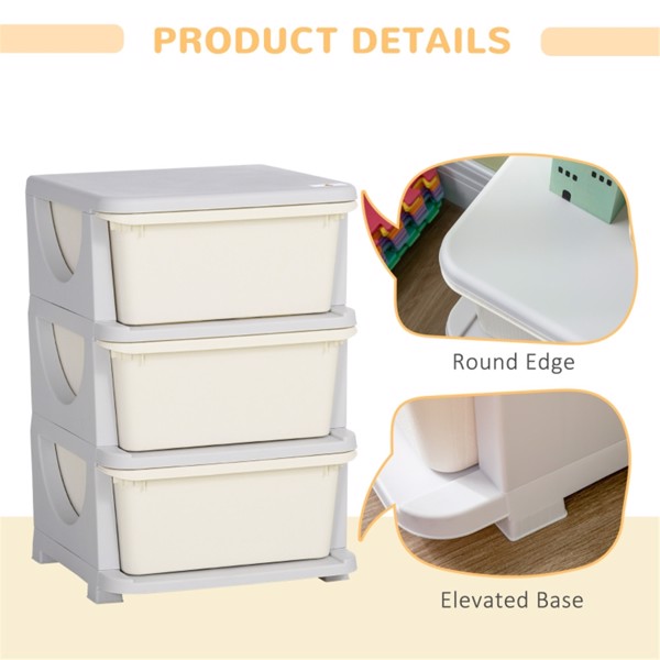 Kids Storage Unit Dresser-Cream White (Swiship-Ship)（Prohibited by WalMart）