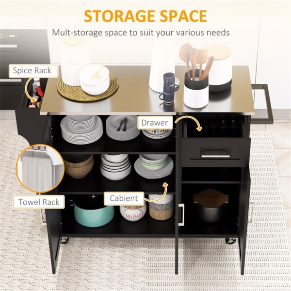 Kitchen Island/Storage cabinet (Swiship-Ship)（Prohibited by WalMart）