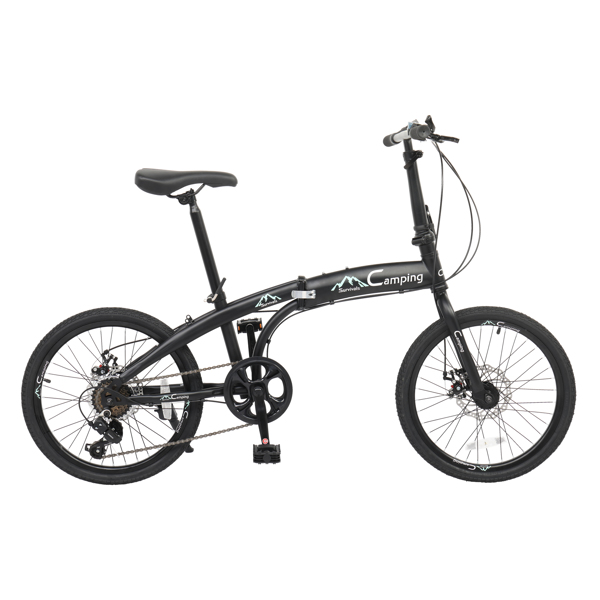  20in 150kg High Carbon Steel Foldable Commuter Bicycle Black