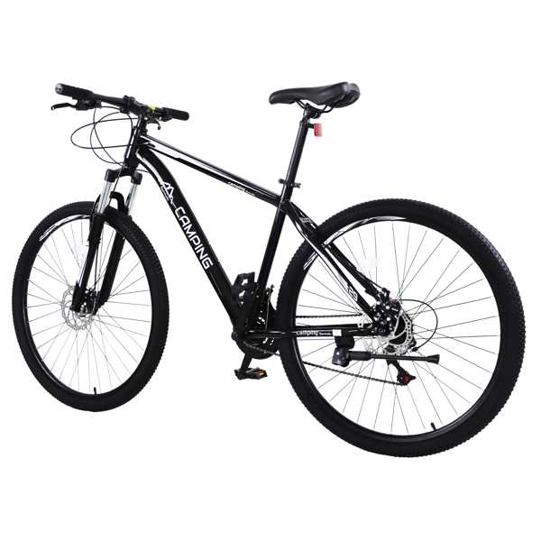 CamPingSurvivals 29in 21 Speed Load Bearing 150kg  High Carbon Steel Mountain Bike Black