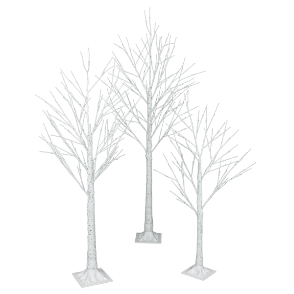 6ft Birch Tree Shape Plastic Material 96 Lights Warm Color 96 Branches Indoor Tree Lights White--Substitution code:09052750