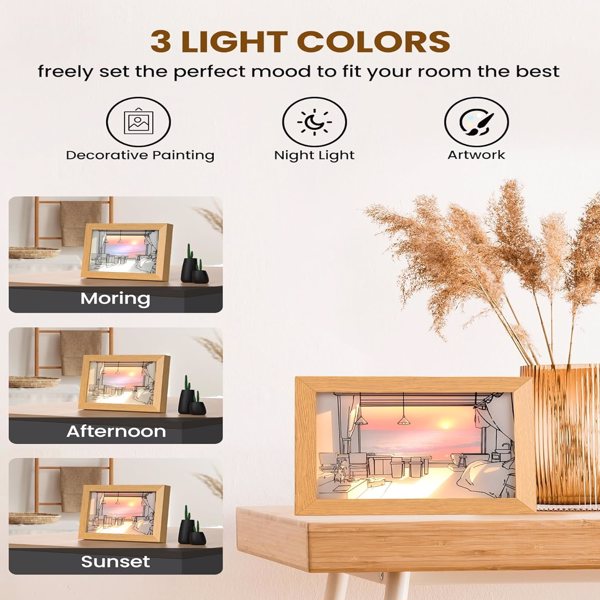 SOPYOU Light Up Painting - 10 Brightness Lighting Painting Decoration Light Up Picture with USB Powered 3 Lighting Modes for Home Decor