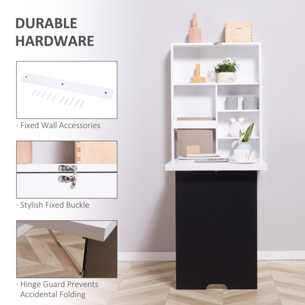 Wall Mounted Foldable Desk-White (Swiship-Ship)（Prohibited by WalMart）