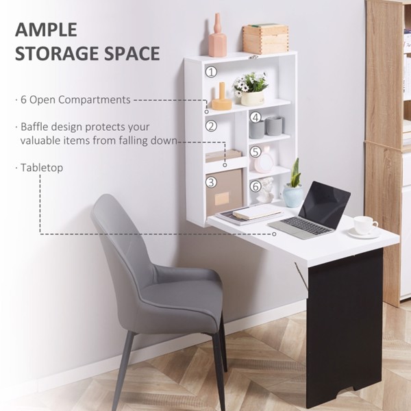 Wall Mounted Foldable Desk-White (Swiship-Ship)（Prohibited by WalMart）