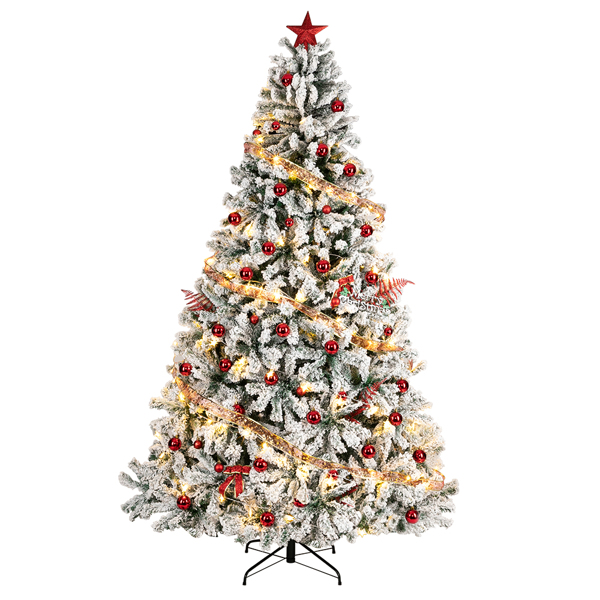 7.5ft Automatic Tree Structure PVC Material Green Flocking 1450 Branches Christmas Tree