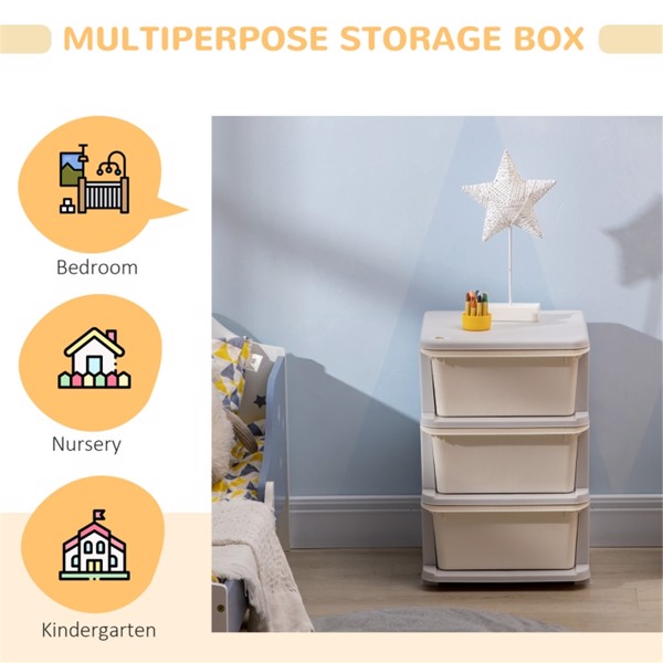 Kids Storage Unit Dresser-Cream White (Swiship-Ship)（Prohibited by WalMart）