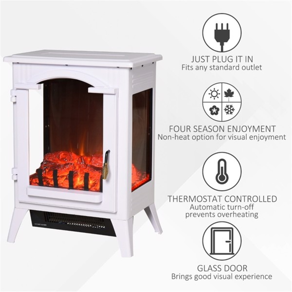 750W / 1500W 23"  Electric Fireplace-White ( Amazon Shipping)（Prohibited by WalMart）