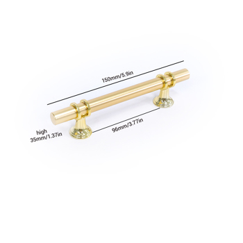 现代简约双色拼接轻奢欧式衣柜橱柜门把手抽屉鞋柜家具五金拉手 金96mm孔距 10pcs(周末不发货)（tk,temu下自提）