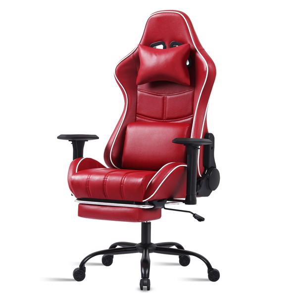  Ergonomic Gaming Chairs for Adults 400lb Big and Tall, Comfortable Computer Chair for Heavy People, Adjustable Lumbar Desk Office Chair with Footrest, Video Game Chairs （burgundy）
