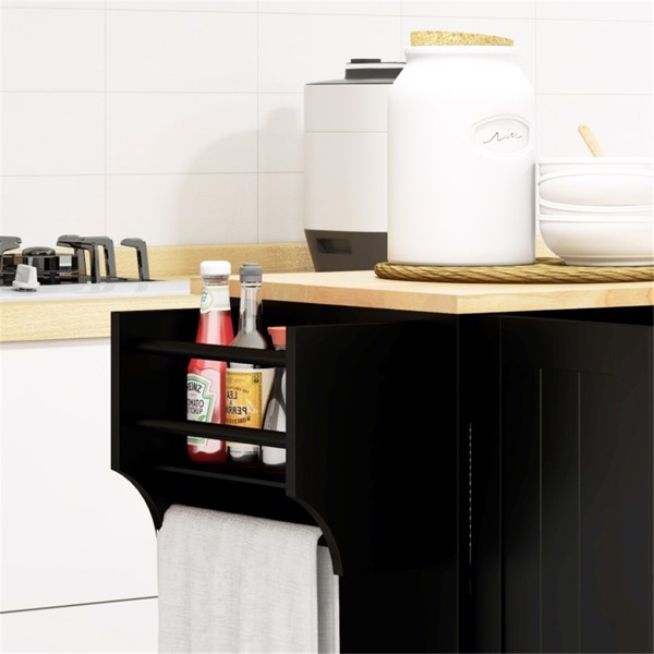 Kitchen Cart/Storage cabinet -Black ( Amazon Shipping)（Prohibited by WalMart）