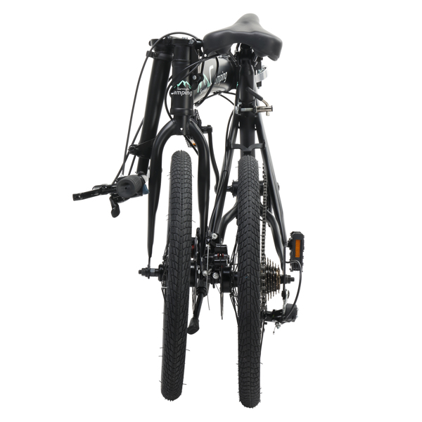  20in 150kg High Carbon Steel Foldable Commuter Bicycle Black