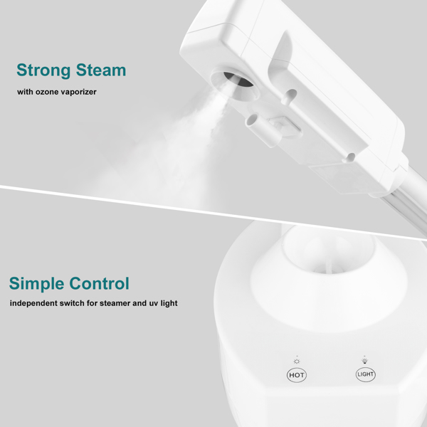 2 in 1 Facial Steamer with 3X Magnifying Lamp, Esthetician Steamer Professional Aromatherapy Humidifier Face Spa Mist Steam for Home Beauty Salon, Personal Skin Care Deep Cleaning