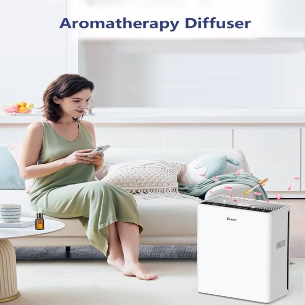 Home Air Purifier for Large Room True HEPA Air Filter Cleaner with Sleep Mode 5 Timer 3 Speed Adjustable, Activated Carbon, Great Smart Silent Air Cleaner for Pollen, Smoke（Shipment from FBA）