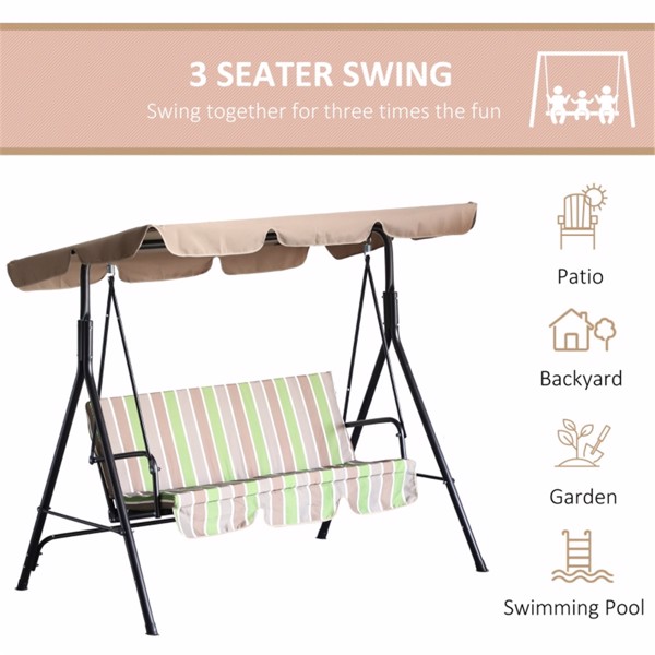 3-Seat Patio Swing Chair (Swiship ship)（ Prohibited by WalMart ）