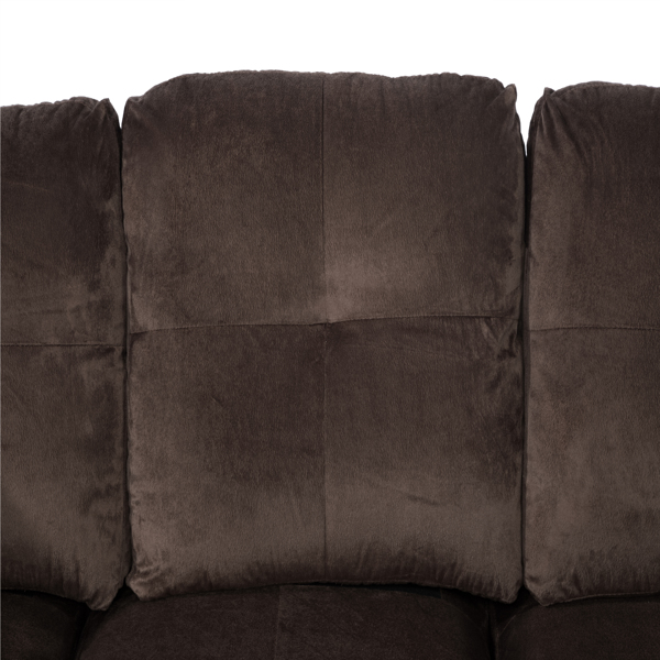 Brown Lint And PVC 3-Piece Couch Living Room Sofa Set B
