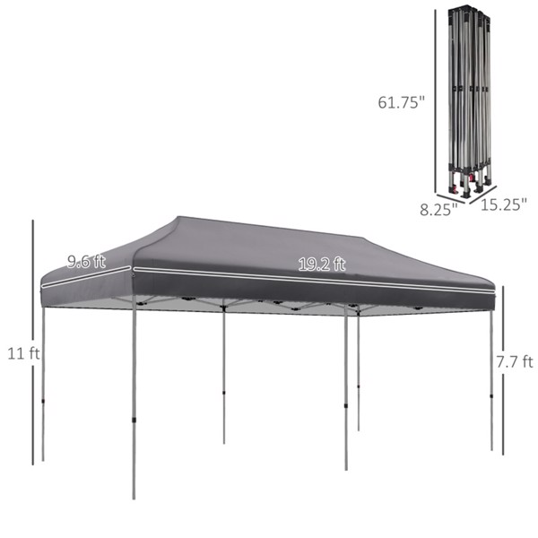 Pop Up Canopy Tent-Gray (Swiship-Ship)（Prohibited by WalMart）