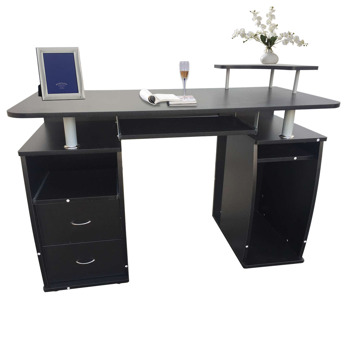 Computer Desk with Drawers Black