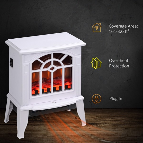 750W/1500W 18 inch Electric Fireplace Heater-white ( Amazon Shipping)（Prohibited by WalMart）