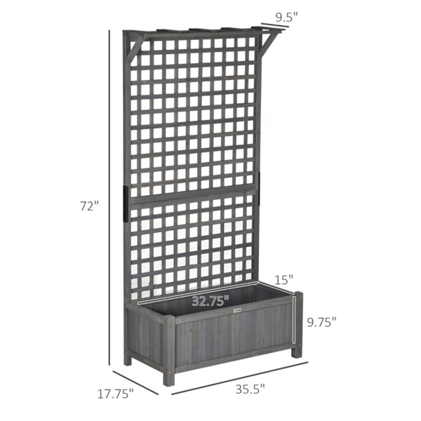 Wood Planter with Trellis for Vine Climbing ( Amazon Shipping)（Prohibited by WalMart）