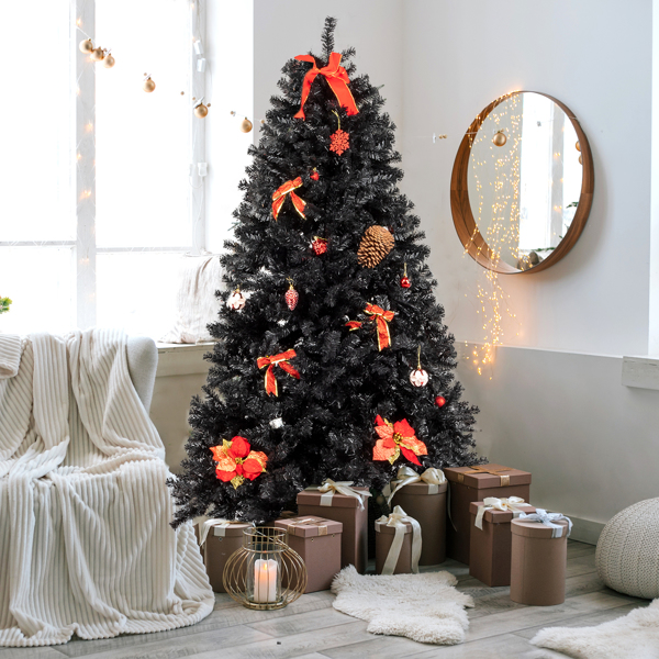 7.5ft 2500 Branches Without Lights Without Pine Cones Tied Tree Structure Christmas Tree Black--Substitution code:	38059219