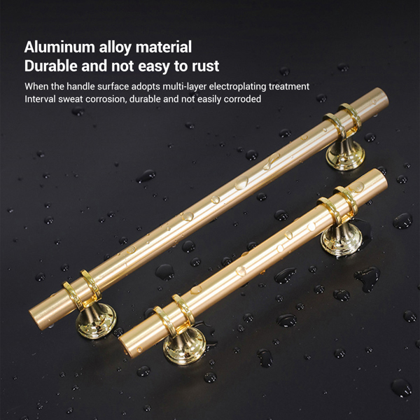 现代简约双色拼接轻奢欧式衣柜橱柜门把手抽屉鞋柜家具五金拉手 金96mm孔距 10pcs(周末不发货)-2