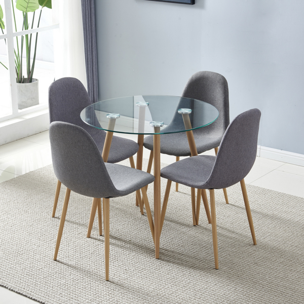 4pcs Modern Style Simple Dining Chair Gray