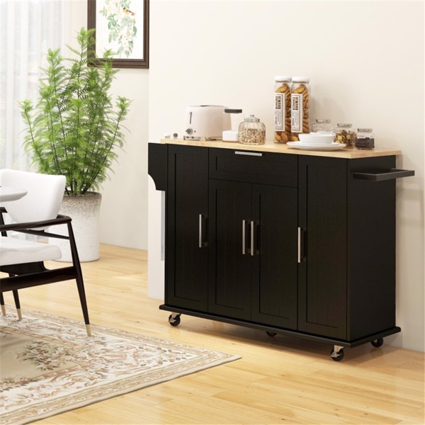 Kitchen Cart/Storage cabinet -Black ( Amazon Shipping)（Prohibited by WalMart）