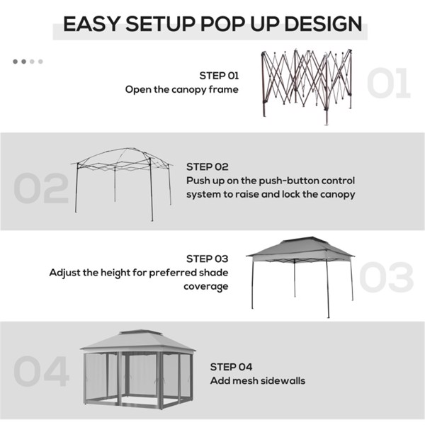 Outdoor Pop Up Canopy Gazebo (Swiship-Ship)（Prohibited by WalMart）