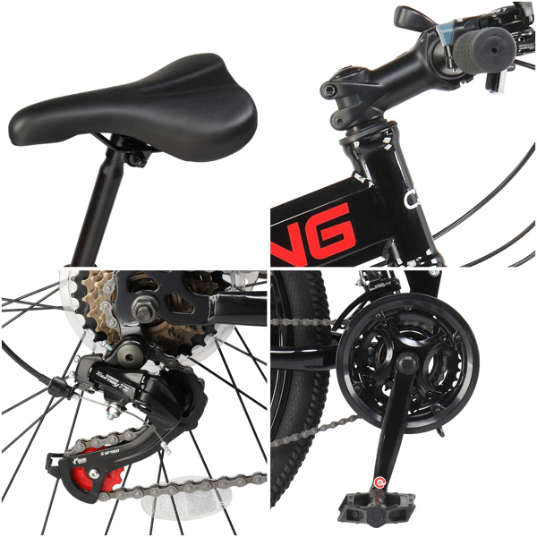 26in High Carbon Steel 100kg 21 Speed Land Rover Shimano TX30 Folding Mountain Bike Black