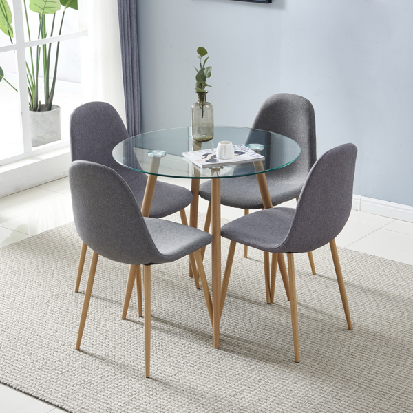 4pcs Modern Style Simple Dining Chair Gray