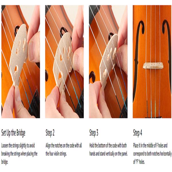 [Do Not Sell on Amazon]Glarry GV200 4/4 Classic Solid Wood Violin Case Bow Violin Strings Rosin Shoulder Rest Electronic Tuner