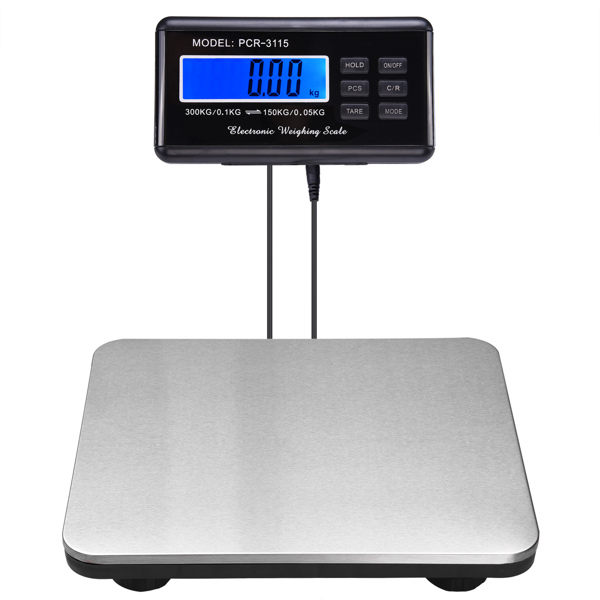 660lbs 300kg /100g Lcd Display Industrial Digital Weighing Postal Scale,Multifunction Easy Installation For  Post Office,Warehouse,Food Industry,Factory,Express Company,Supermarket,Wholesale Market（No
