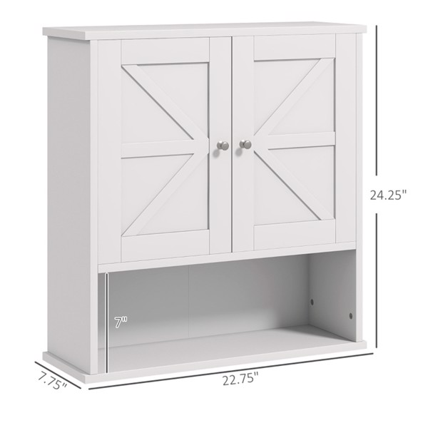 Bathroom Cabinet/Wall Cabinet-White (Swiship-Ship)（Prohibited by WalMart）