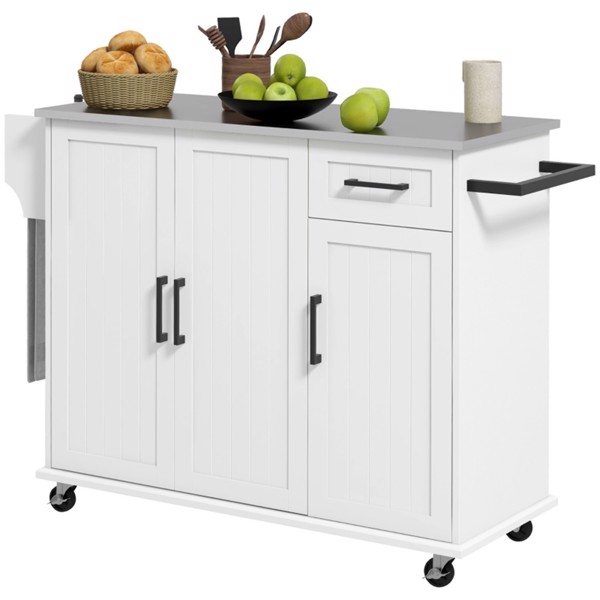 Kitchen Cart/Storage cabinet -White (Swiship-Ship)（Prohibited by WalMart）