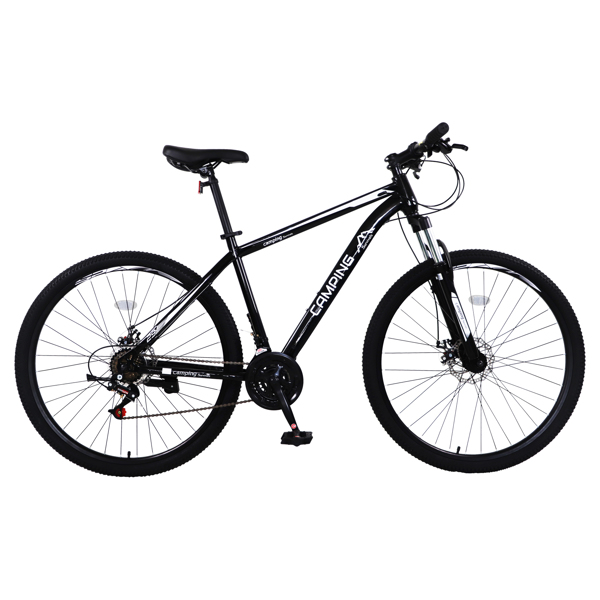 CamPingSurvivals 29in 21 Speed Load Bearing 150kg  High Carbon Steel Mountain Bike Black