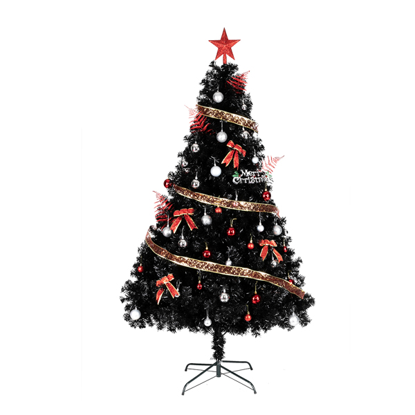 6ft 1600 Branches PVC Christmas Tree Black--Substitution code:	36564136