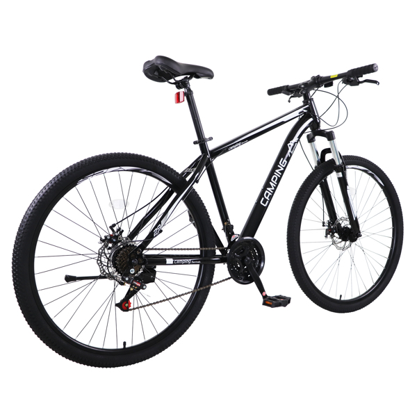 CamPingSurvivals 29in 21 Speed Load Bearing 150kg  High Carbon Steel Mountain Bike Black