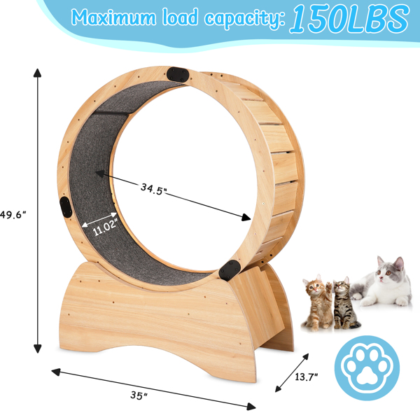 Cat Exercise Wheel – Running, Spinning, and Scratching Fun, Cat Treadmill with Carpeted Runway, Kitty Cat Sport Toy, Great for Physical Activity and Reducing Boredom