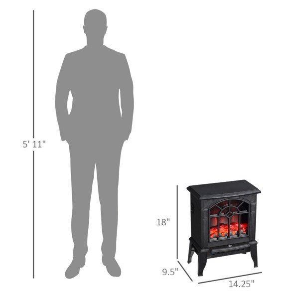 750W/1500W 18 inch Electric Fireplace Heater-black ( Amazon Shipping)（Prohibited by WalMart）