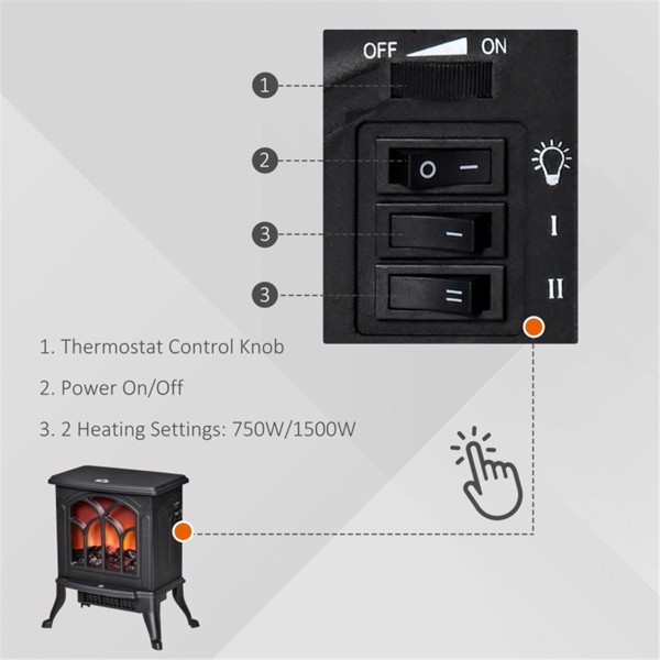 750W/1500W 17 inch Electric Fireplace Heater ( Amazon Shipping)（Prohibited by WalMart）