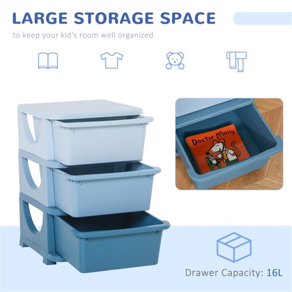 Kids Storage Unit Dresser-Blue (Swiship-Ship)（Prohibited by WalMart）