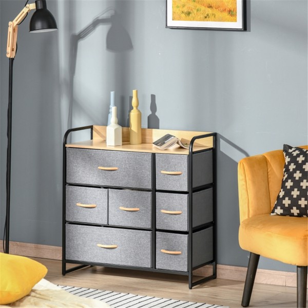 Kitchen Storage Cabinet/Fabric Cabinet-Light Grey (Swiship-Ship)（Prohibited by WalMart）