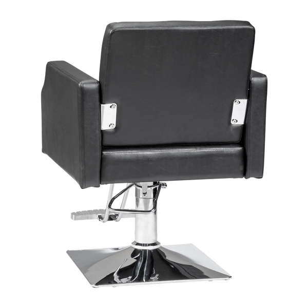 PVC leather aluminum alloy foot pedal rivet type square chassis high oil pump barber chair 150kg black