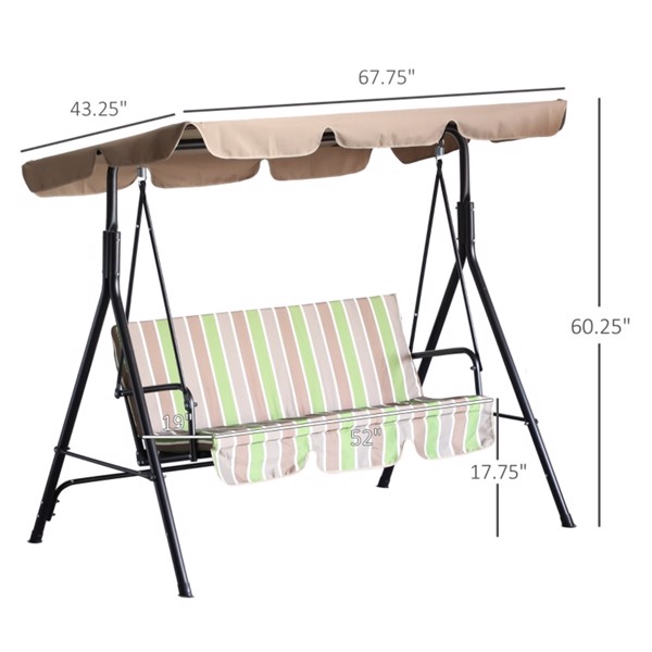 3-Seat Patio Swing Chair ( Amazon Shipping)（ Prohibited by WalMart ）