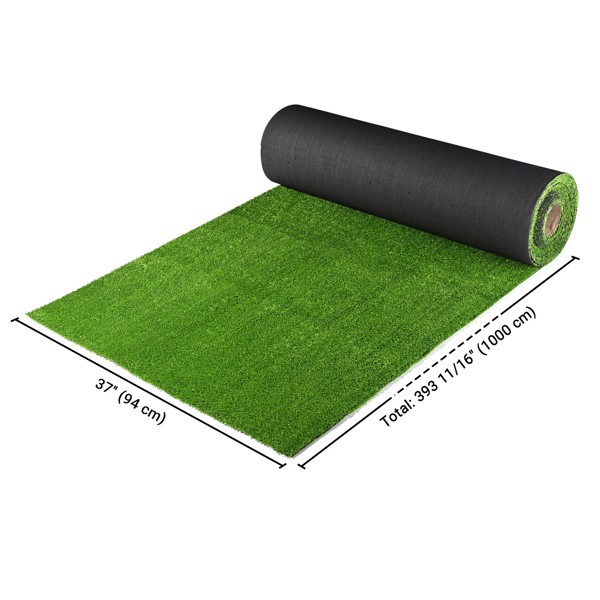 Realistic Synthetic Artificial Grass Mat 3ft x 33ft with 3/8" grass blades height Indoor Outdoor Garden Lawn Landscape Turf for Pets,swimming pools, gardens, schools, Faux Grass Rug with Drainage（No s