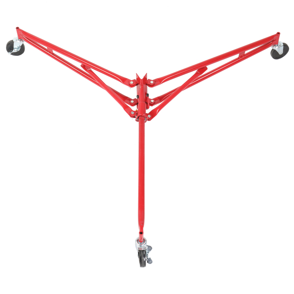 16FT Drywall Lifter Panel Hoist Dry Wall Rolling Caster Lifter Construction Tool 150LB Heavy Duty Sheetrock Hoist Holder Red 