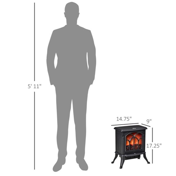 750W/1500W 17 inch Electric Fireplace Heater ( Amazon Shipping)（Prohibited by WalMart）