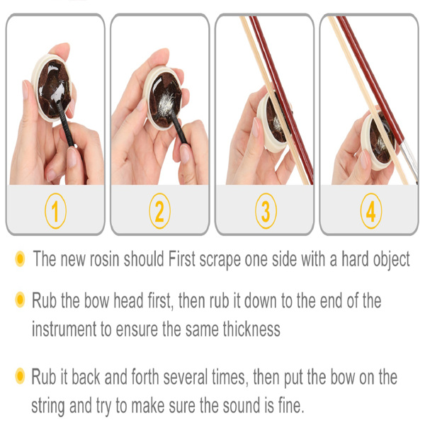 New 1/8 Acoustic Violin Case Bow Rosin Natural