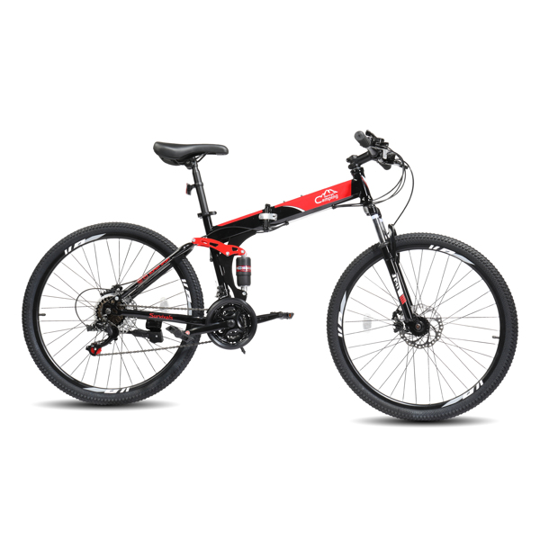 26in High Carbon Steel 100kg 21 Speed Land Rover Shimano TX30 Folding Mountain Bike Black